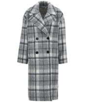Women's Barbour Beattie Double Breasted Wool Coat - Soft Grey Check / Onyx Tartan