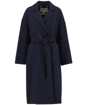 Women's Barbour Rachel Wool Wrap Coat - Navy