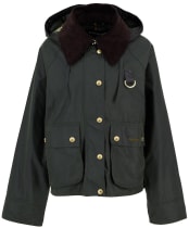 Women's Barbour Reighton Waxed Jacket - Fern / Ancient Tartan