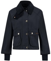 Women's Barbour Cropped Beadnell Waxed Jacket - Navy / Classic