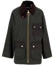 Women's Barbour Luella Waxed Jacket - Fern / Ancient Tartan