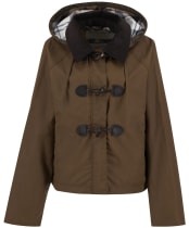 Women's Barbour Myra Wax Duffle Jacket - Bark / Hessian Tartan