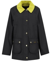 Women's Barbour Icons Modern Beadnell Wax Jacket - Black / Classic Tartan