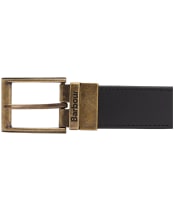 Men's Barbour Reversible Tartan Leather Belt - Black / Modern Tartan