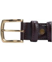 Men's Barbour Clyde Leather Belt - Chestnut Brown