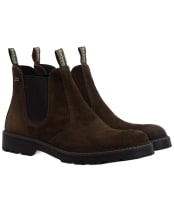 Men's Barbour Patton Waterproof Chelsea Boots - OILED BROWN SUED