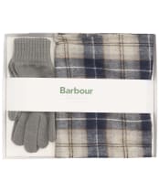 Men’s Barbour Tartan Scarf and Glove Gift Set - GREY MIDNIGHT TA