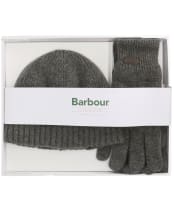 Men's Barbour Carlton Beanie & Gloves Gift Set - Grey