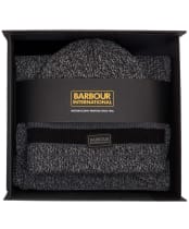 Men's Barbour International Boston Beanie And Scarf Gift Set - Black / Grey
