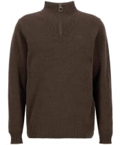 Men's Barbour Essential Wool Half Zip Sweater - Dark Oak