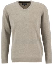 Men's Barbour Essential Lambswool V Neck Sweater - Washed Stone