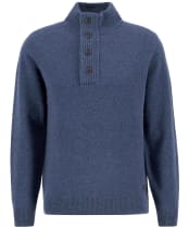 Men's Barbour Patch Half Button Lambswool Sweater - Dark Indigo