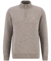 Men's Barbour Tainsbury Half Zip Knitted Jumper - Stone