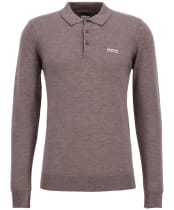 Men's Barbour International Merlin Merino Polo Jumper - DARK BRINDLE
