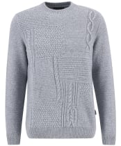 Men's Barbour Casey Cable Crew Neck Sweater - Grey Marl