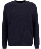 Men's Barbour Casey Cable Crew Neck Sweater - Navy