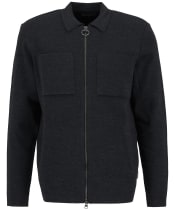 Men's Barbour Croscombe Knitted Zip Through Cardigan - Charcoal Marl