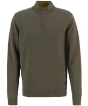 Men's Barbour Kelson Half Zip Knitted Jumper - Olive