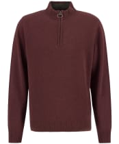Men's Barbour Kelson Half Zip Knitted Jumper - Fired Brick