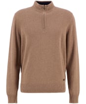 Men's Barbour Kelson Half Zip Knitted Jumper - Stone