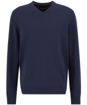 Men's Barbour Kelson V-Neck Knitted Sweater - Navy