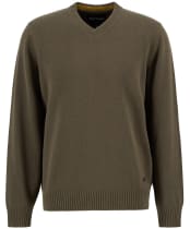 Men's Barbour Kelson V-Neck Knitted Sweater - Olive
