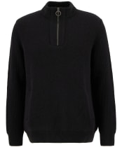 Men's Barbour Milburn Half Zip Knitted Jumper - Black
