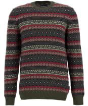 Men's Barbour Easdale Fair Isle Crew Neck Sweater - Duffle Green