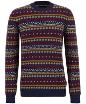 Men's Barbour Easdale Fair Isle Crew Neck Sweater - Navy