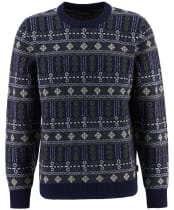 Men's Barbour Grangetown Fair Isle Crew Neck Sweater - Inky Blue