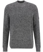 Men's Barbour International Declan Yarn Twist Crew Neck Jumper - Black