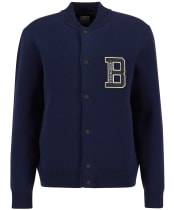 Men's Barbour International Letterman Knitted Bomber - Dark Navy
