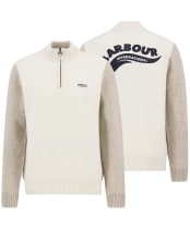 Men's Barbour International Hutchy Half Zip Sweater - Whisper White