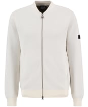 Men's Barbour International Patrick Bomber Zip Through Cardigan - Whisper White