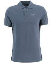 Men's Barbour Tartan Pique Polo Shirt - Bluestone