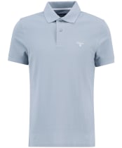 Men's Barbour Lightweight Short Sleeve Sports Cotton Polo Shirt - Mineral Blue