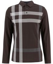 Men's Barbour Blaine Tailored Long Sleeve Polo Shirt - Dark Oak