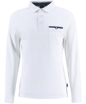 Men's Barbour Premium Corpatch Tailored Long Sleeve Polo Shirt - White