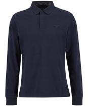 Men's Barbour Waketown Tailored Long Sleeve Polo Shirt - Dark Navy
