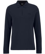 Men's Barbour International Innes Long Sleeve Interlock Polo Shirt - Navy