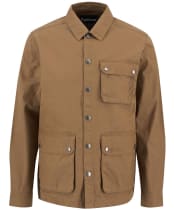 Men's Barbour Kippford Regular Canvas Overshirt - Bronze Brown