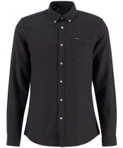 Men's Barbour Buckley Tailored Herringbone Shirt - Dark Oak