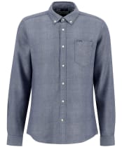 Men's Barbour Buckley Tailored Herringbone Shirt - Dark Navy