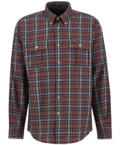 Men's Barbour Saldon Thermo Weave Regular Checked Shirt - Fired Brick