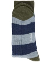Men’s Barbour Houghton Stripe Socks - Bluestone
