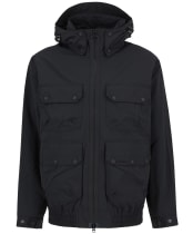 Men's Barbour Re-Engineered Hooded Showerproof Flight Bedale Jacket - Black