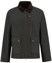 Men's Barbour Short Bedale Waxed Jacket - Olive