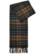 Barbour New Check Tartan Scarf - Forest / Bronze Brown