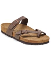 Women's Birkenstock Mayari Birko-Flor Nubuck Sandals - Narrow Footbed - Mocha