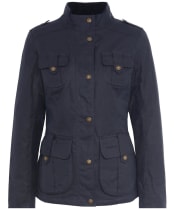 Women’s Barbour Winter Defence Waxed Jacket - Navy